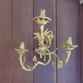 PAIR GILDED BRONZE THREE ARM R