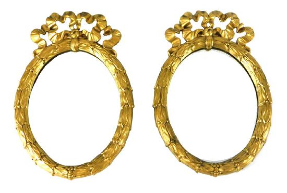 PAIR GILDED METAL MIRRORS, LATE