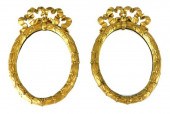 PAIR GILDED METAL MIRRORS, LAT