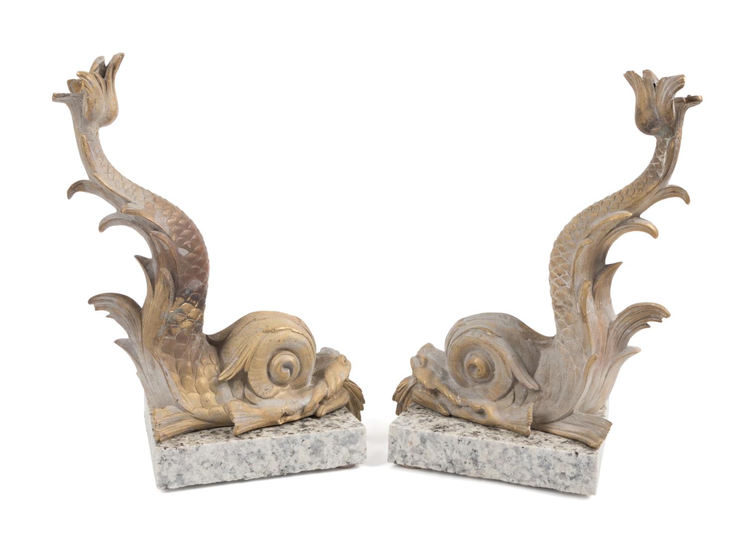 PAIR GILT BRONZE ANTIQUE