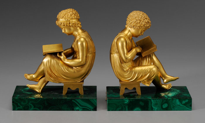 Pair Gilt Bronze Bookends 20th