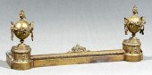 Pair gilt bronze chenet: two s