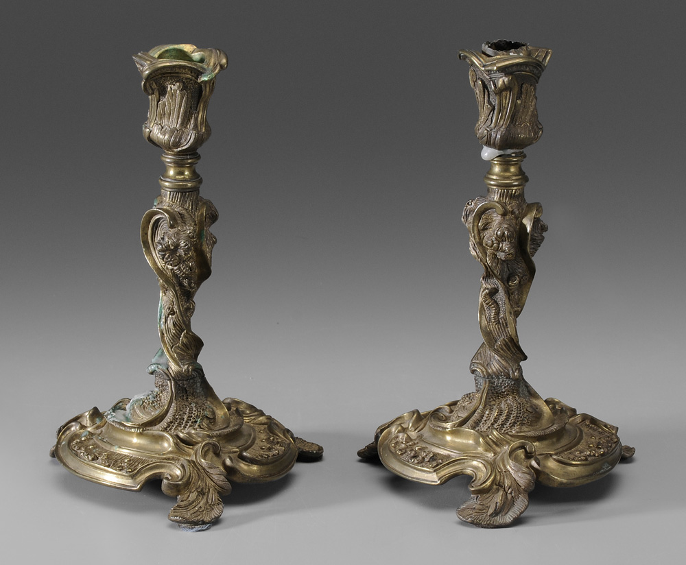 Pair Gilt Bronze Rococo Style