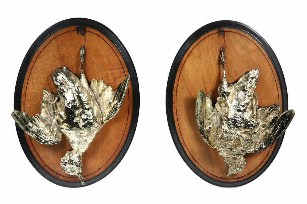 PAIR GILT BRONZE SCULPTURES ON