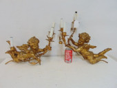 PAIR GILT CARVED WOOD & GESSO