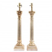 PAIR, GILT CORINTHIAN COLUMN F