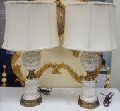 PAIR GILT DECORATED BRISTOL GL