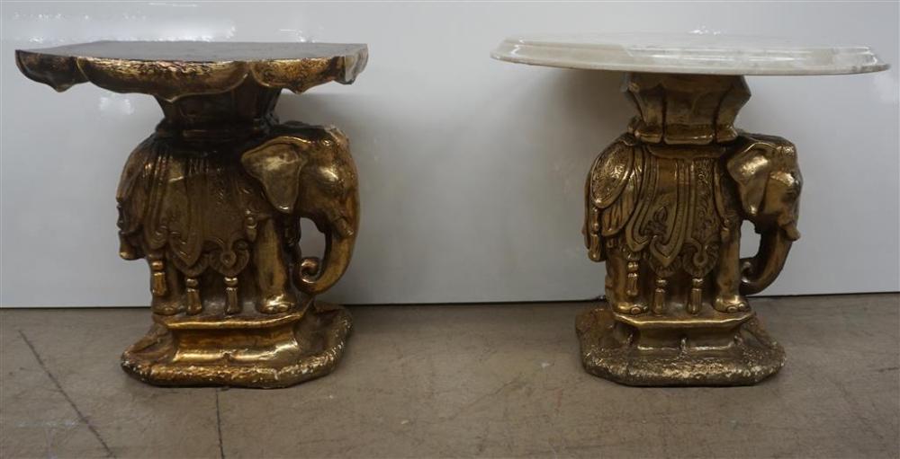 PAIR GILT DECORATED 'ELEPHANT' SIDE
