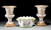 PAIR GILT-DECORATED PORCELAIN