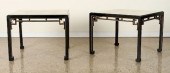 PAIR GILT GLASS TOP SIDE TABLE