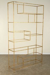 PAIR GILT HAMMERED IRON AND GL