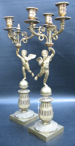 PAIR GILT METAL FIGURAL