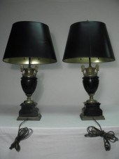 Pair gilt metal mounted black