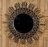 PAIR GILT STARBURST MIRRORS MA