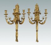 Pair giltwood sconces, Louis X