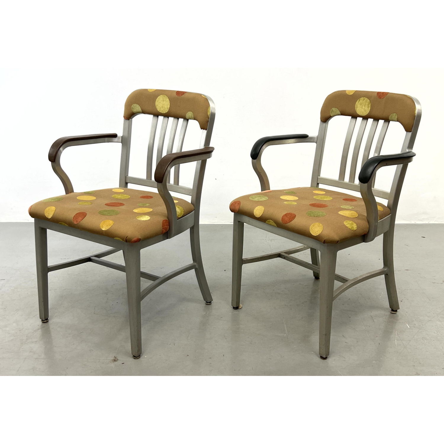 Pair GOOD FORM Aluminum Arm Chairs.