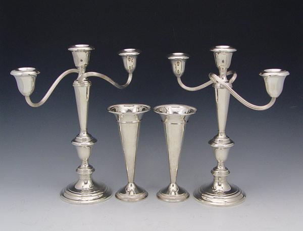 PAIR GORHAM 3 LIGHT CANDELABRA &