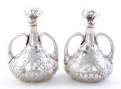 Pair Gorham silver overlay dec