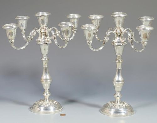 PAIR GORHAM STERLING CANDELABRA,
