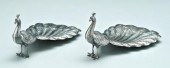 Pair Gorham sterling peacocks: