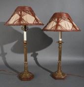 PAIR GOTHIC REVIVAL BRONZE-FIN