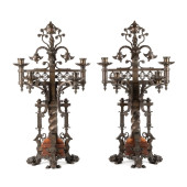 PAIR GOTHIC REVIVAL FOUR LIGHT