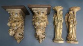 PAIR GOTHIC REVIVAL GILT COMPO
