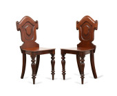 PAIR GOTHIC REVIVAL MAHOGANY H