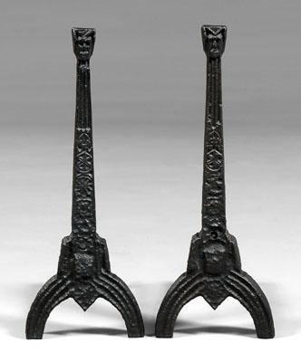 Pair Gothic style cast iron