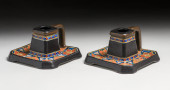 PAIR GOUDA SQUARE CANDLESTICKS