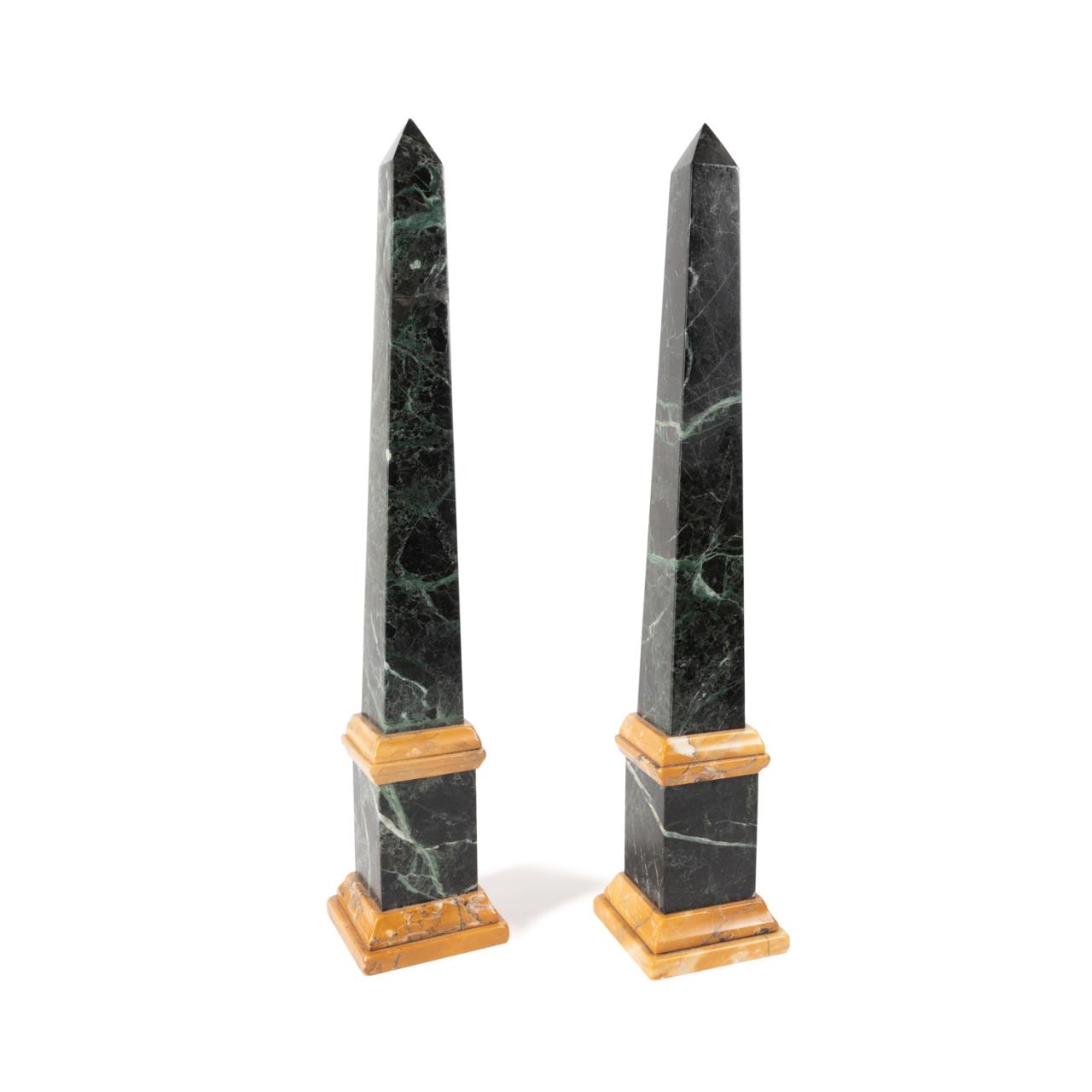 PAIR GRAND TOUR TYPE MIXED MARBLE