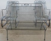 PAIR GRAY PAINTED WROUGHT IRON