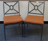 PAIR GRAY PATINATED METAL SIDE