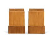 PAIR GREEK KEY FAUX BOIS & GOL
