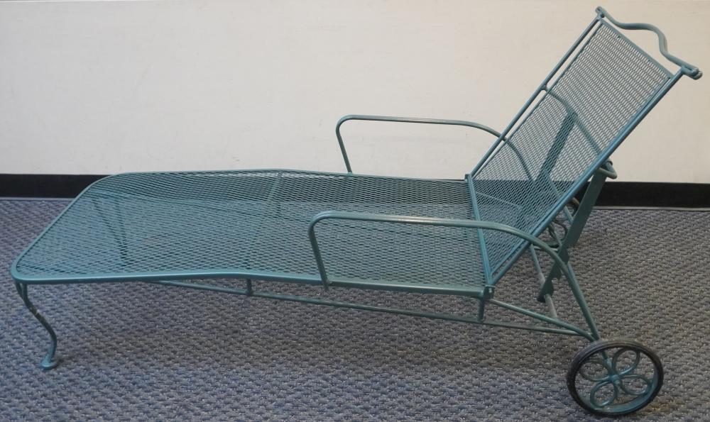 PAIR GREEN PAINTED WROUGHT IRON