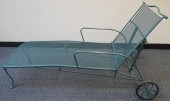 PAIR GREEN PAINTED WROUGHT IRO