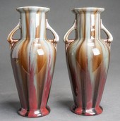 PAIR GUSTAVE DE BRUYN GLAZED C