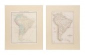 PAIR HAND COLORED MAPS OF SOUT