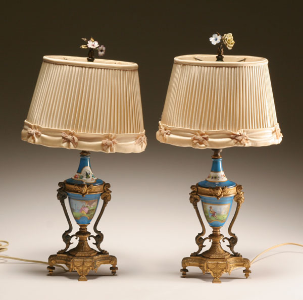 Pair hand painted French