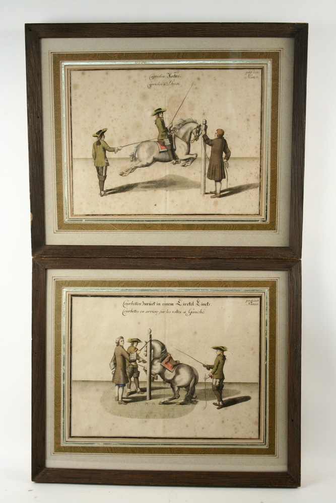 PAIR HANDCOLORED ENGRAVINGS -
