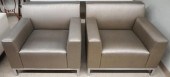 PAIR HBF UPHOLSTERED BRUSHED S