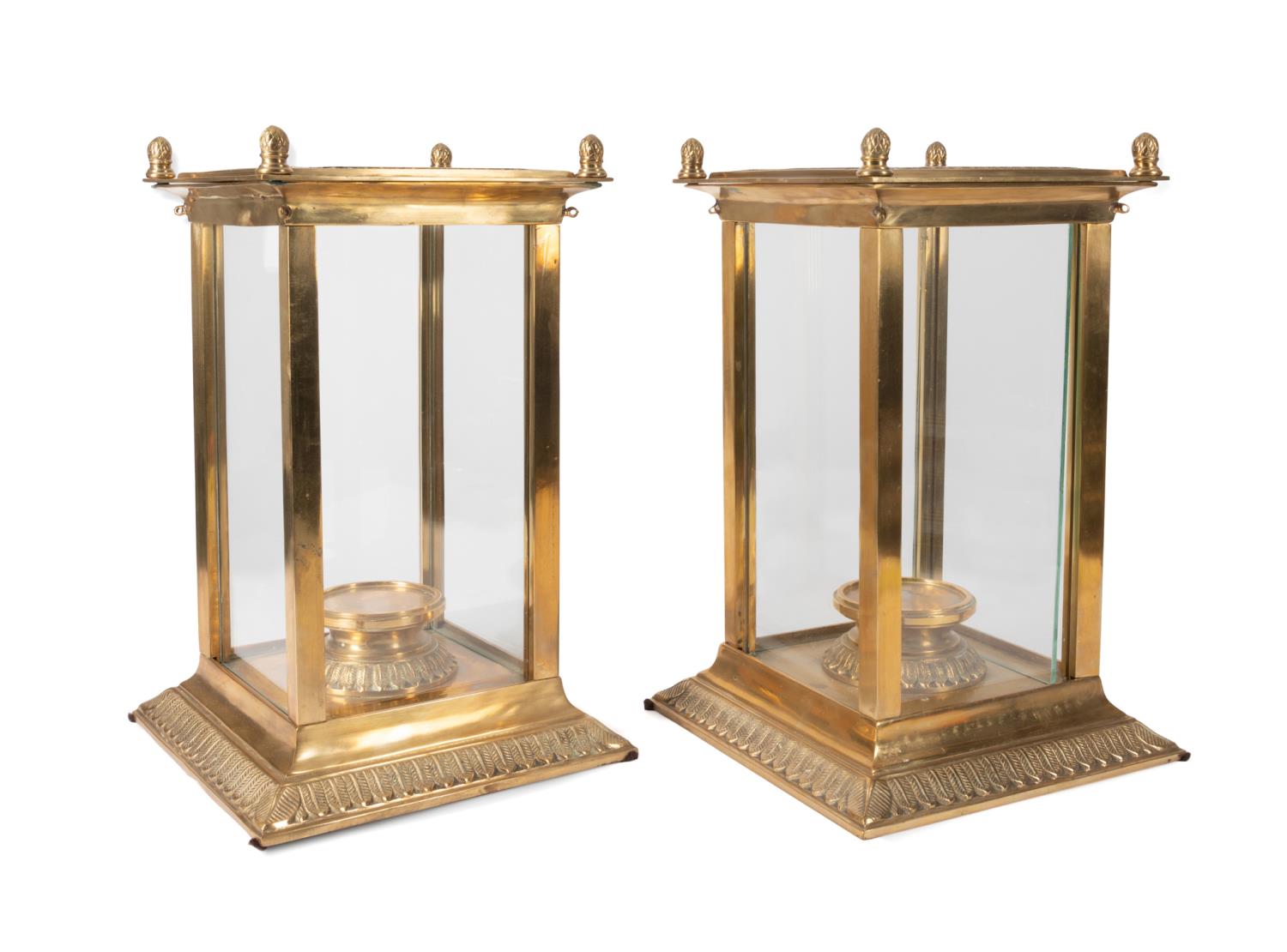 PAIR HEAVY GEORGIAN STYLE SQUARE