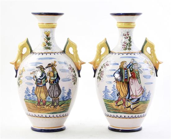 Pair Henriot Quimper vases