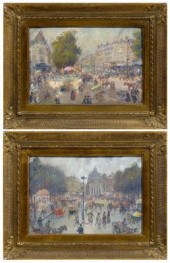 Pair Henry Grenier gouaches (F
