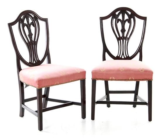 Pair Hepplewhite carved mahogany