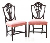 Pair Hepplewhite carved mahoga
