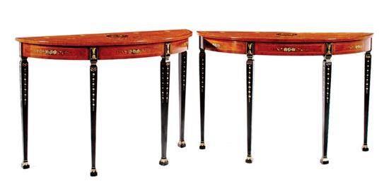 Pair Hepplewhite style inlaid and