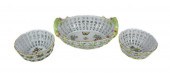 PAIR HEREND RETICULATED BOWLS