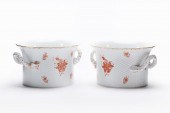 PAIR, HEREND RUST CHINESE BOUQ