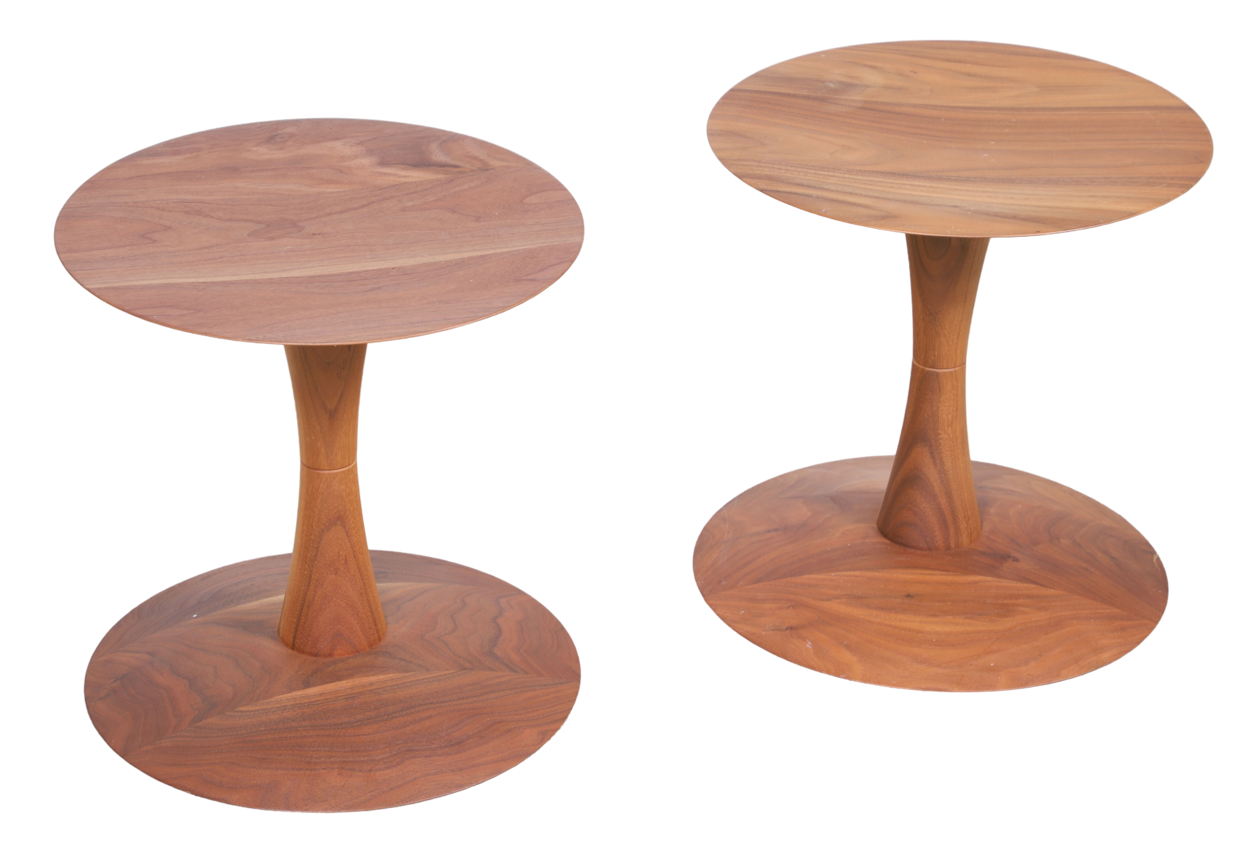 Pair Herman Miller style walnut